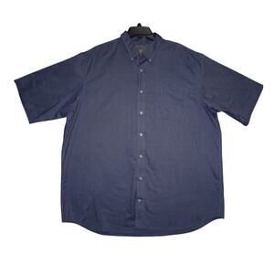 Duluth Trading Co. 2XLT Heavy-Duty Work Button-Down Shirt Navy Cotton